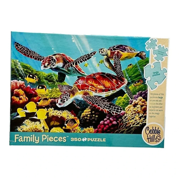 Cobble Hill Molokini Current Jigsaw Puzzle Family 350 Pieces Turtles New Jig Saw - Picture 1 of 9